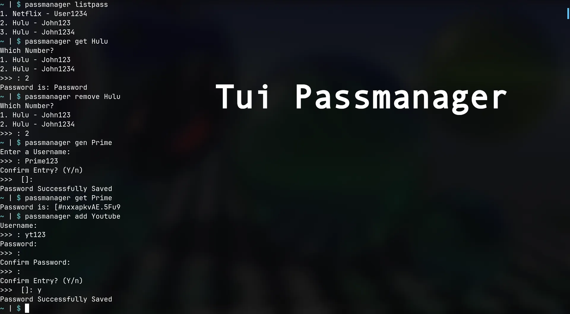 Tui Passmanager